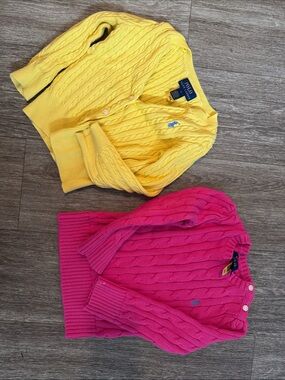 Ralph Lauren Cable Knit Cardigans in Yellow & Hot Pink